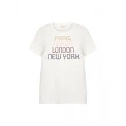 Wasabi WA-SIBELLE 7 - Hvid t-shirt med tryk W20200 White fra Wasabiconcept