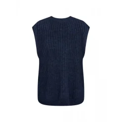 Wasabi WA-TONJA 7 - Blå strik vest W30045 Blue Iris Melange fra Wasabiconcept