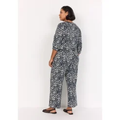 Wasabi WA-VEA 1 - Grå leopard bluse W20311 Black Combi fra Wasabiconcept