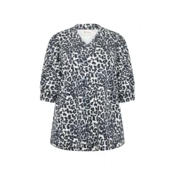 Wasabi WA-VEA 1 - Grå leopard bluse W20311 Black Combi fra Wasabiconcept