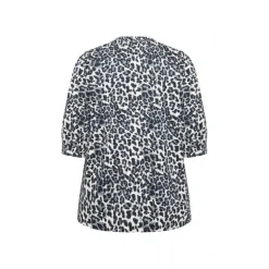 Wasabi WA-VEA 1 - Grå leopard bluse W20311 Black Combi fra Wasabiconcept