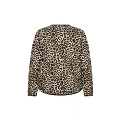 Wasabi WA-VENDELA 1 - Quiltet leopard jakke W10446 Sand Combi fra Wasabiconcept