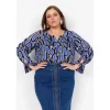 Wasabi WA-WALERA 2 - Blå printet bluse W10364 Amparo Blue Combi fra Wasabiconcept