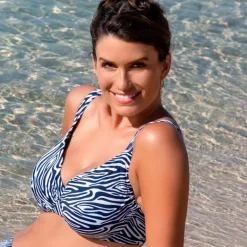 Wiki Underwired Bikini Top - Marine printet Bikini Overdel 472-3466 Milano fra WIKI