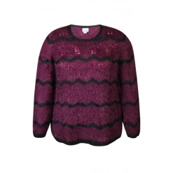 Zhenzi Aada 444-Pullover - Vinrød strik 200444 Plum fra Zhenzi