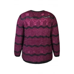 Zhenzi Aada 444-Pullover - Vinrød strik 200444 Plum fra Zhenzi