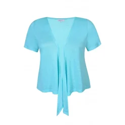 Zhenzi AGAR 191 Bolero S/S - Turkis Cardigan 200267 Bright Turquois fra Zhenzi