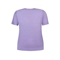 Zhenzi Aileen 269 Bluse - Lilla kortærmet strik 200269 Sheer Lilac fra Zhenzi