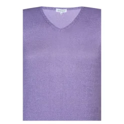 Zhenzi Aileen 269 Bluse - Lilla kortærmet strik 200269 Sheer Lilac fra Zhenzi