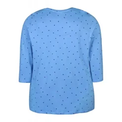 Zhenzi Alberta 627-T-shirt 3/4 - Lyseblå t-shirt 200627 Cornflower Blue fra Zhenzi