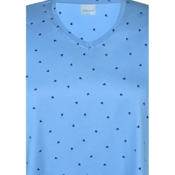 Zhenzi Alberta 627-T-shirt 3/4 - Lyseblå t-shirt 200627 Cornflower Blue fra Zhenzi