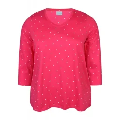 Zhenzi Alberta 627-T-shirt 3/4 - Pink t-shirt 200627 Raspberry fra Zhenzi