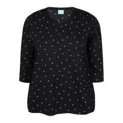 Zhenzi Alberta 627-T-shirt 3/4 - Sort t-shirt 200627 Black fra Zhenzi