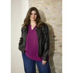 Zhenzi Ceri 511-Jacket L/S - Sort coated jakke 200511 Black fra Zhenzi