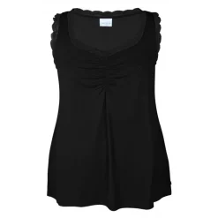 Zhenzi Coco 516-Top N/S - Sort top med blonde 200516 Black fra Zhenzi