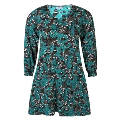 Zhenzi DANNA Dress - Grøn printet kjole 200049 Evergreen fra Zhenzi