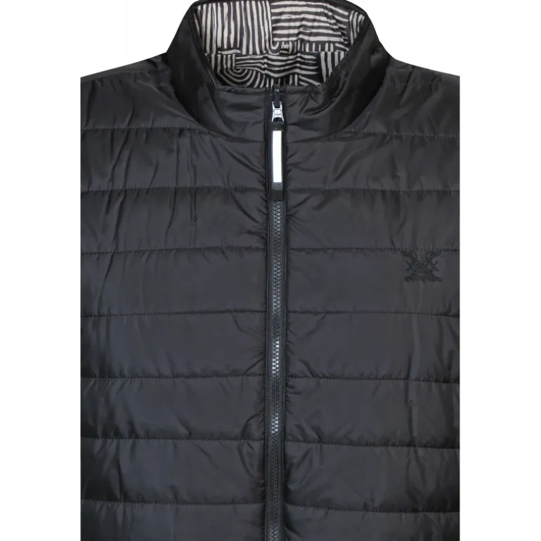 Zhenzi Elea 608-Waistcoat - Sort vatteret vendbar vest 200608 Black fra Zhenzi
