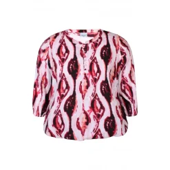 Zhenzi Enzi 649 Blouse 3/4 - Pink mønstret bluse 200649 Cherry Blossom fra Zhenzi