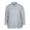 Zhenzi Evyn 661 Shirt L/S - Blå/offwhite stribet skjorte 200661 Navy fra Zhenzi