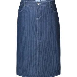 Zhenzi Exie 678-Skirt - Blå pinstripe nederdel 200678 Pinstripe Dark Blue fra Zhenzi