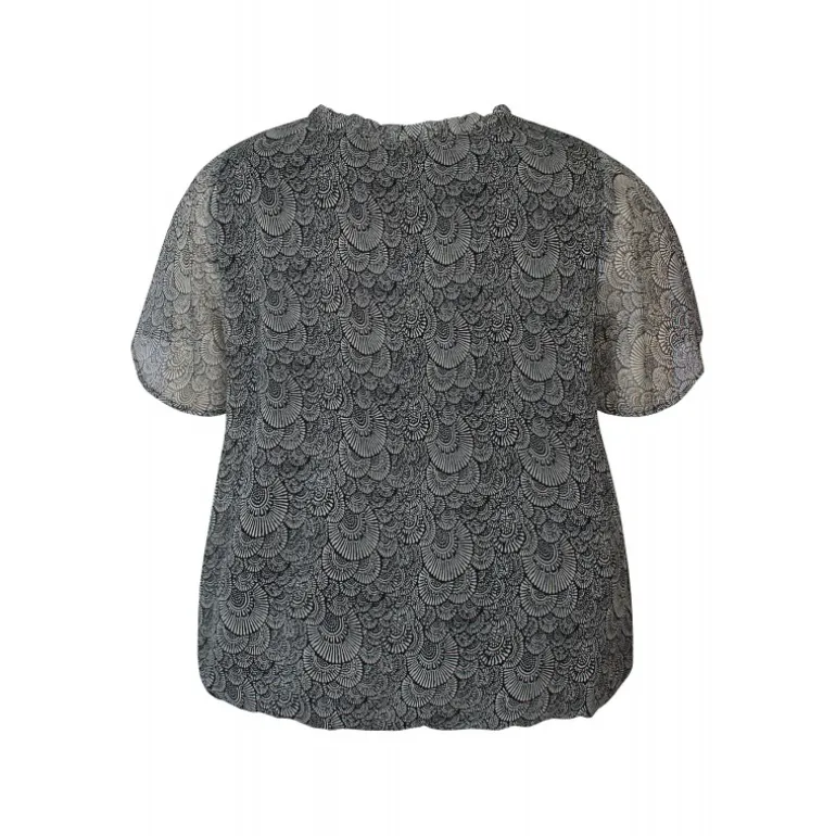 Zhenzi Gabi 739-Blouse S/S - Sort printet bluse 200739 09000 Black fra Zhenzi