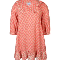 Zhenzi Ghia 751-Tunic 3/4 - Koral printet tunika 200751 Coral poppy fra Zhenzi