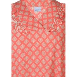 Zhenzi Ghia 751-Tunic 3/4 - Koral printet tunika 200751 Coral poppy fra Zhenzi