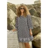 Zhenzi Ghia 751-Tunic 3/4 - Sort printet tunika 200751 Black fra Zhenzi