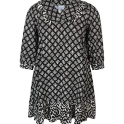 Zhenzi Ghia 751-Tunic 3/4 - Sort printet tunika 200751 Black fra Zhenzi