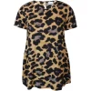 Zhenzi Gigi 753-Tunic S/S - Sandfarvet leopard tunika 200753 Sand fra Zhenzi