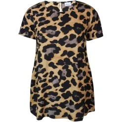 Zhenzi Gigi 753-Tunic S/S - Sandfarvet leopard tunika 200753 Sand fra Zhenzi
