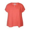 Zhenzi Hyla 796-Blouse S/S - Koral farvet bluse 200796 Coral poppy fra Zhenzi