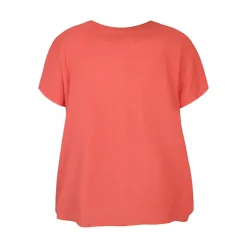 Zhenzi Hyla 796-Blouse S/S - Koral farvet bluse 200796 Coral poppy fra Zhenzi