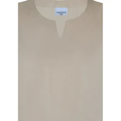 Zhenzi Hyla 796-Blouse S/S - Sandfarvet bluse 200796 Chateau fra Zhenzi