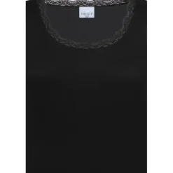 Zhenzi Lara 788-Top - Sort rib top med blonde 200788 Black fra Zhenzi