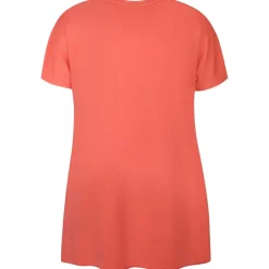 Zhenzi Mya 733-Tunic S/S - Koral farvet jersey kjole 200733 Coral poppy fra Zhenzi