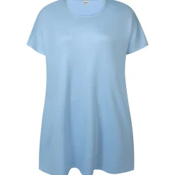 Zhenzi Mya 733-Tunic S/S - Lyseblå jersey kjole 200733 Blue bell fra Zhenzi