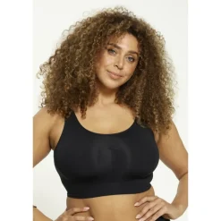 Zhenzi Paige 346 Bra Top - Sort seamless top 200346 Black fra Zhenzi