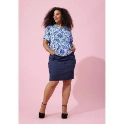 Zhenzi Skirt - Bengalin Nederdel 2703297 Navy fra Zhenzi