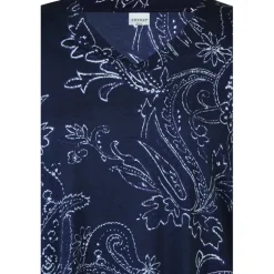 Zhenzi Sylva 629 T-shirt 3/4 - Blå printet bluse 200629 Navy fra Zhenzi