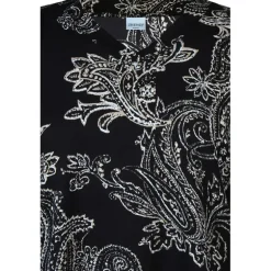 Zhenzi Sylva 629 T-shirt 3/4 - Sort printet bluse 200629 Black fra Zhenzi