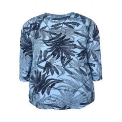Zhenzi Sylva 719-Blouse 3/4 - Blå printet bluse 200719 Blue Bell fra Zhenzi