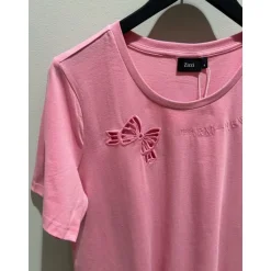 Zizzi ESIV S/S T-SHIRT - T-shirt med sløjfe detalje E04584A Rosebloom fra Zizzi