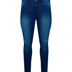 Zizzi Jeans, Long, Amy J10305L - Blå jeans Blue Denim fra Zizzi