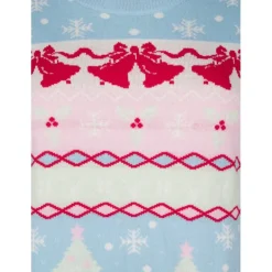 Zizzi MCHRIS L/S DRESS - Strikkjole med julemotiv M61357B Cerulean Comb fra Zizzi